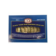 Black Tiger Shrimps Head-on Ben’s 800g